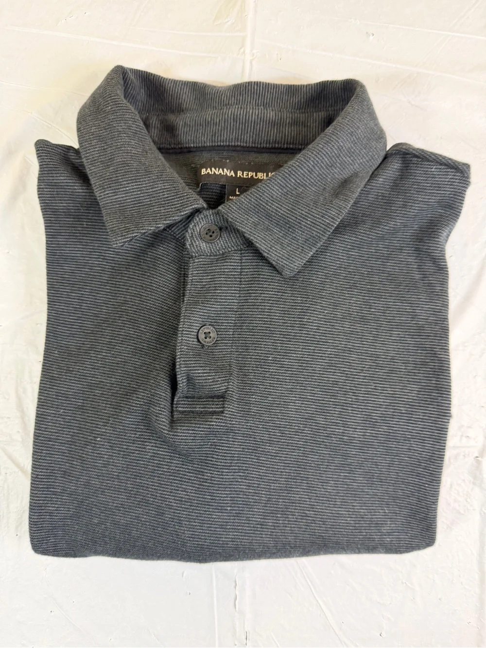 Banana Republic‎ Men's Charcoal Microstripe Polo